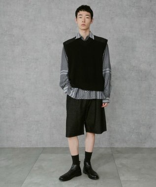 WEGO Vネックニットベスト ブラック