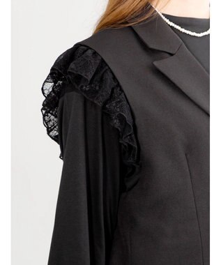 Te chichi レースドッキングテーラードジレ ブラック