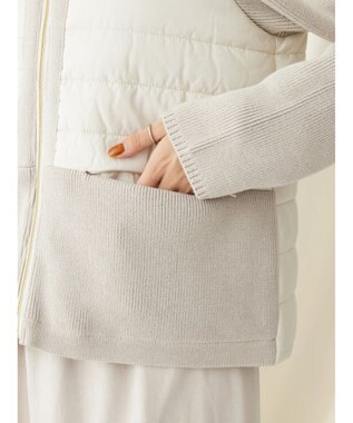 CRAFT STANDARD BOUTIQUE 中綿×ニット切替ジャケット Ivory