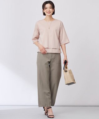 J.PRESS LADIES 【洗える】フィブリルツイル ベイカーパンツ モカ系