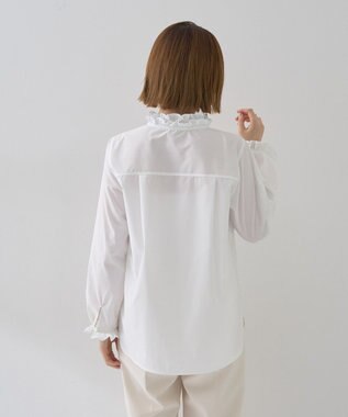 YECCA VECCA イージケアフリルカラーシャツ Off White