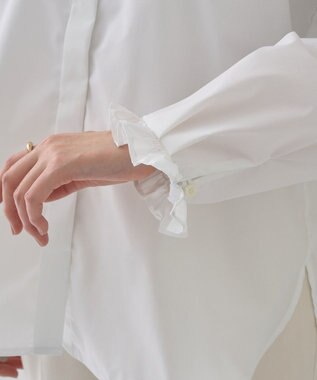 YECCA VECCA イージケアフリルカラーシャツ Off White