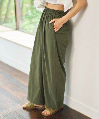 #Newans 【UVカット・撥水】ワイドパンツ ラッシュガード カーキ