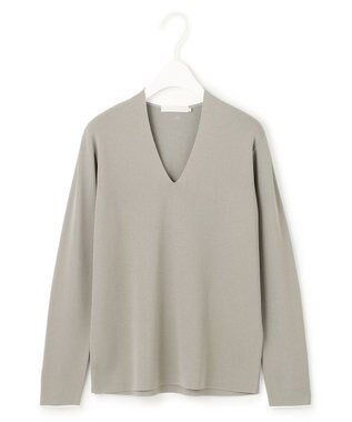 ICB 【洗える】 シンセティックフルニードル Vネックプルオーバー カーキ系
