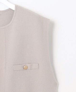 J.PRESS LADIES L 【洗える】VIS/PE ROME ニット ジレベスト グレージュ系