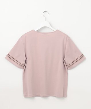 J.PRESS LADIES L 【接触冷感】コットンスムース 刺繍スリーブ カットソー ピンク系