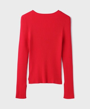 GRACE CONTINENTAL ハイゲージリブニットトップ レッド
