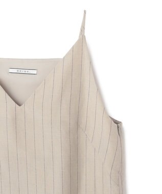 BEIGE， ERYTH / リネンストライプ キャミソール Flax × Bordeaux