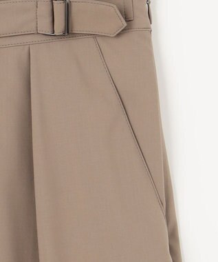 J.PRESS LADIES 【洗える】ストレッチタイプライター ラップディテール ワイド パンツ モカ系