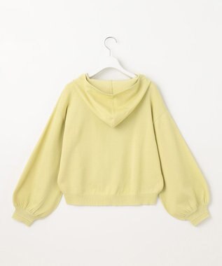 Feroux 【UVカット・接触冷感】パフスリーブニット パーカー ライトグリーン系