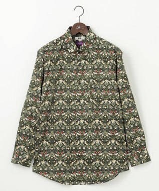 JOSEPH ABBOUD 【キングサイズ・洗える】リバティプリント シャツ カーキ系5