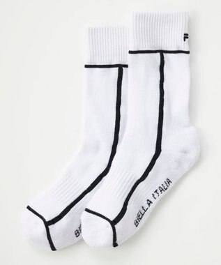 FILA GOLF／marie claire 【FILA GOLF】ライン入りクルーソックス ホワイト