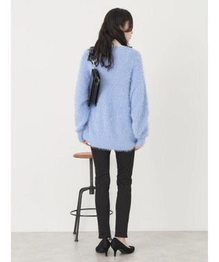 earth music&ecology ゆるモヘアライクレースニット Blue