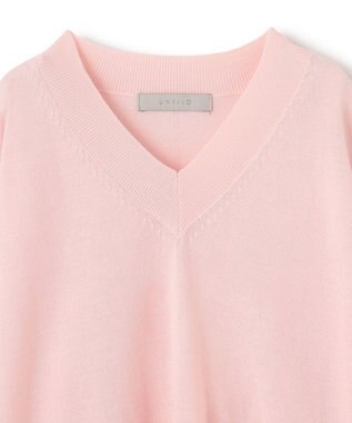 UNFILO ハイゲージウール Ｖネック ピンク