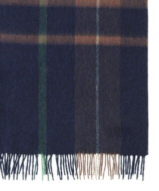 MOONBAT MACKINTOSH PHILOSOPHY(マッキントッシュ フィロソフィー）ウール100% 2WAYチェックポンチョストール ネイビーブルー