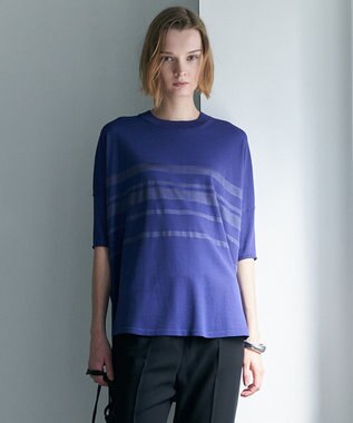 ICB L VIS/NYハイゲージランダムボーダー 半袖ニット