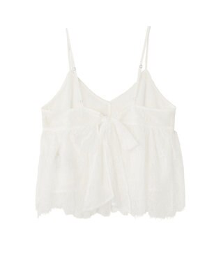 earth music&ecology フリンジレースバックリボンキャミ Off White