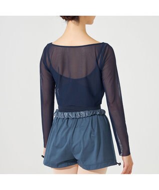 Chacott チュールショートトップ ネイビー