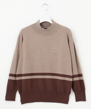 23区GOLF 【WOMEN/EC限定】カラーブロック モックニット ベージュ系