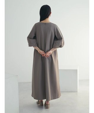 Green Parks armonia. 袖ボリュームポンチワンピース Gray Beige