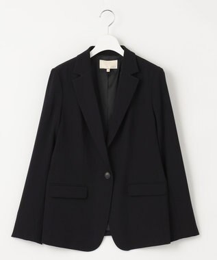 自由区 【XSサイズ～/洗える】ダブルフェイススーティング テーラードジャケット ミッドナイト