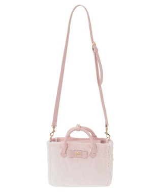 Maison de FLEUR 【限定カラーあり】フェイクファー中仕切りバッグ Pink