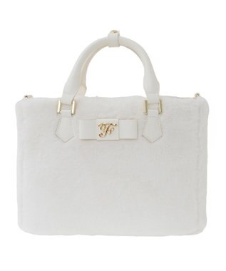 Maison de FLEUR 【限定カラーあり】フェイクファー中仕切りバッグ White