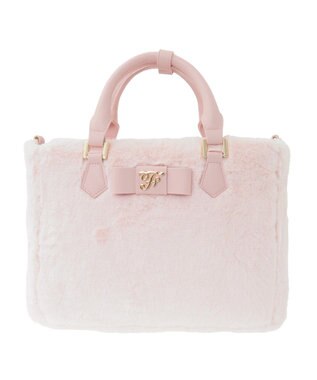 Maison de FLEUR 【限定カラーあり】フェイクファー中仕切りバッグ Pink