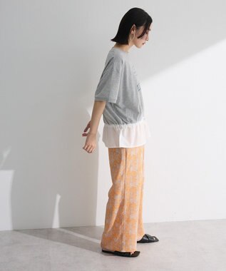 Green Parks ウエストドロストドッキングロゴプルオーバー Gray Mixture