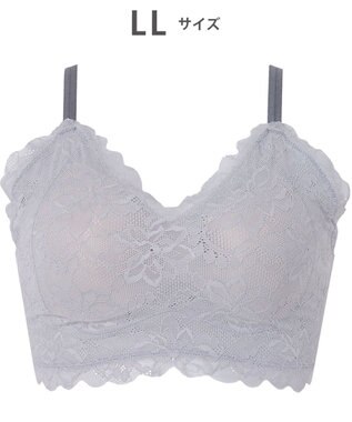 WACOAL 【GOCOCi ゴコチ】 ブラレット アウターにひびきにくい 肌あたりのやさしいレース ワイヤレス ブラジャー ノンワイヤーブラ レディース CGG297 /ワコール グレー