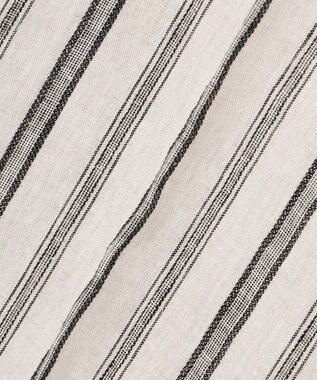 23区 【洗える】リネンストライプ ワイド パンツ ベージュストライプ