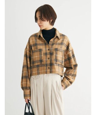 Green Parks ・ＥＬＥＮＣＡＲＥ　ＤＵＥ　シャギーチェックショートシャツ