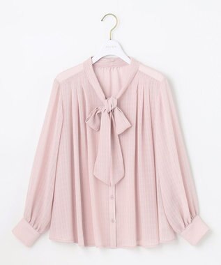 ANY SIS 【美人百花11月号掲載】シャドーチェックボウタイ ブラウス スモーキーピンク