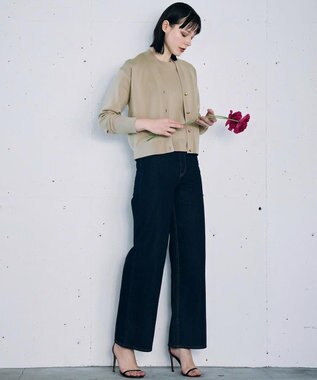 自由区 【カトリエムブーケ】Coton soie Denim ワイドストレートデニムパンツ インディゴ