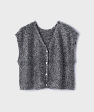 GRACE CONTINENTAL ショートフェザーニットトップ グレー