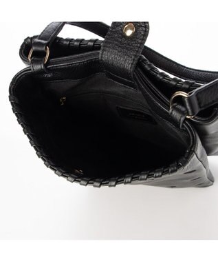 UNBILLION perche 牛革ソフト3層かがり2wayショルダーバッグ ブラックドット