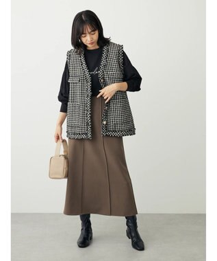 Green Parks ・ＥＬＥＮＣＡＲＥ　ＤＵＥ　ツィードノーカラーベスト Black