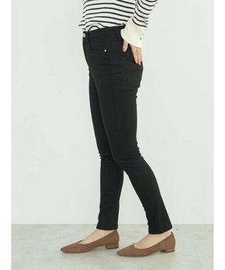 earth music&ecology 裏起毛スキニーパンツ Black