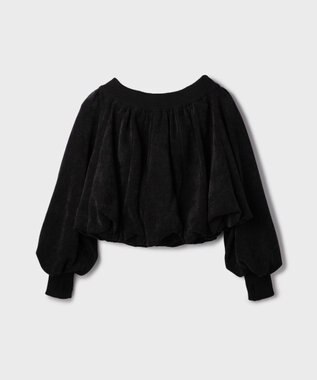 GRACE CONTINENTAL バルーンモールカットカーディガン ブラック