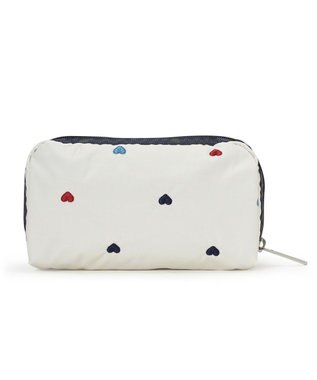 LeSportsac RECTANGULAR COSMETIC/トリコロールハートエンブロイダリー トリコロールハートエンブロイダリー