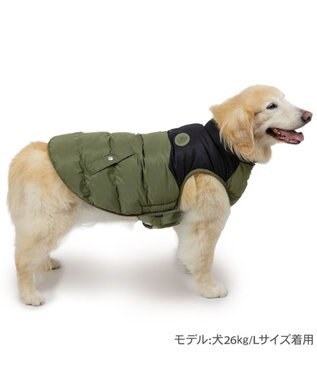 PET PARADISE J.PRESS バイカラーベスト 《カーキ》 中型犬 グリーン