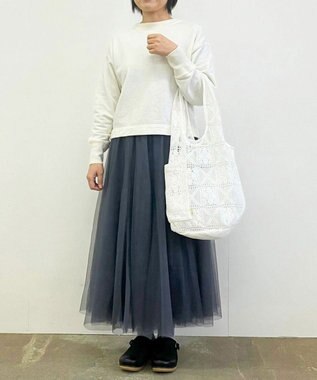 ROOTOTE 1088【洗濯可能】SC.ルーショッパーグランデ.レース-A 01：シロ