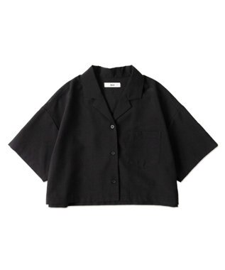 WEGO オープンカラーショートシャツ ブラック
