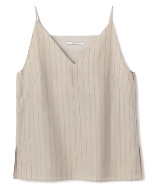 BEIGE， ERYTH / リネンストライプ キャミソール Flax × Bordeaux
