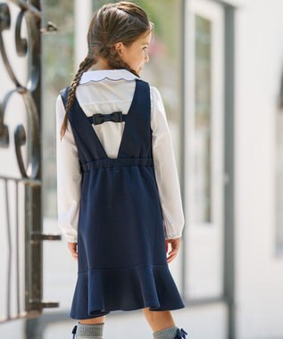 組曲 KIDS 【150-160㎝】ダンボールニット ジャンスカ ネイビー系