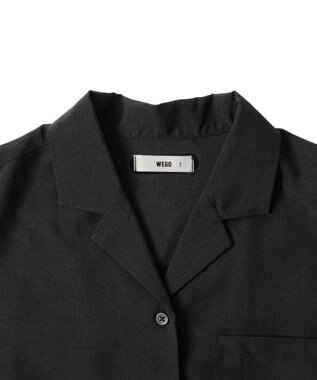 WEGO オープンカラーショートシャツ ブラック