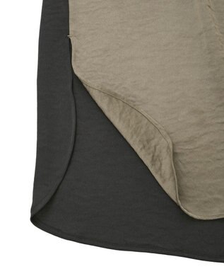 YECCA VECCA ヴィンテージサテンシャツワンピース Khaki