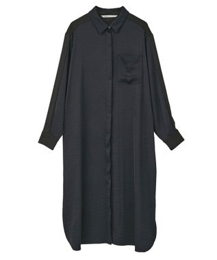 YECCA VECCA ヴィンテージサテンシャツワンピース Khaki