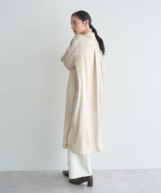 YECCA VECCA ヴィンテージサテンシャツワンピース Khaki