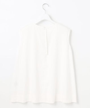 UNFILO 【撥水】レーヨン麻ライト刺繍ブラウス ホワイト系